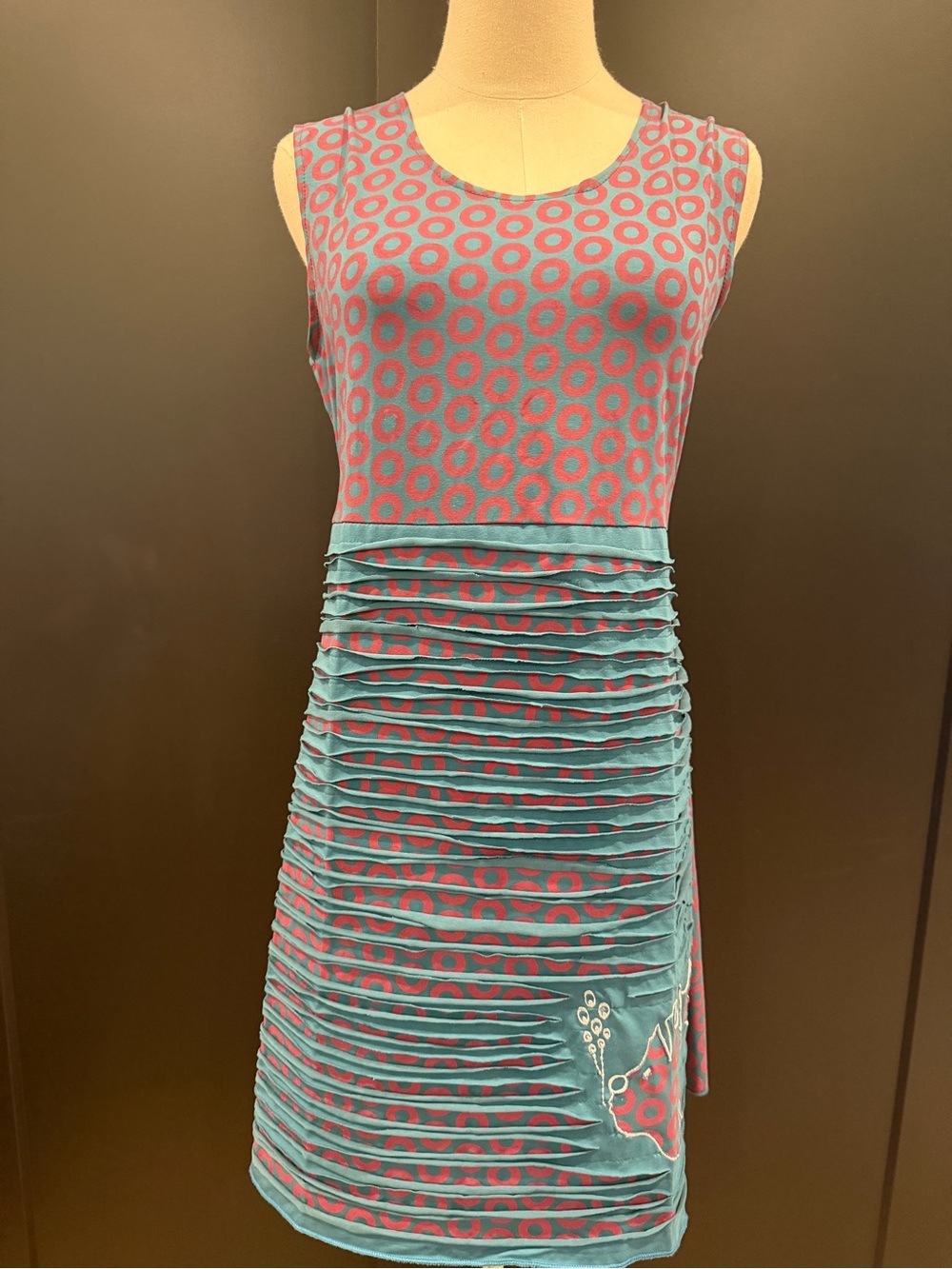 Jayli Phish Stonewashed Razor Cut Mini Donut Dress Embroidered Logo - Large NWOT